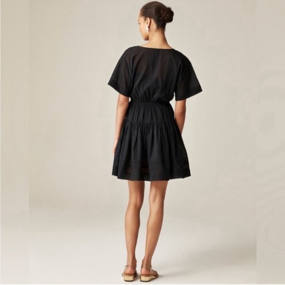J Crew Dress M Pintuck Black - Picture 3 of 10